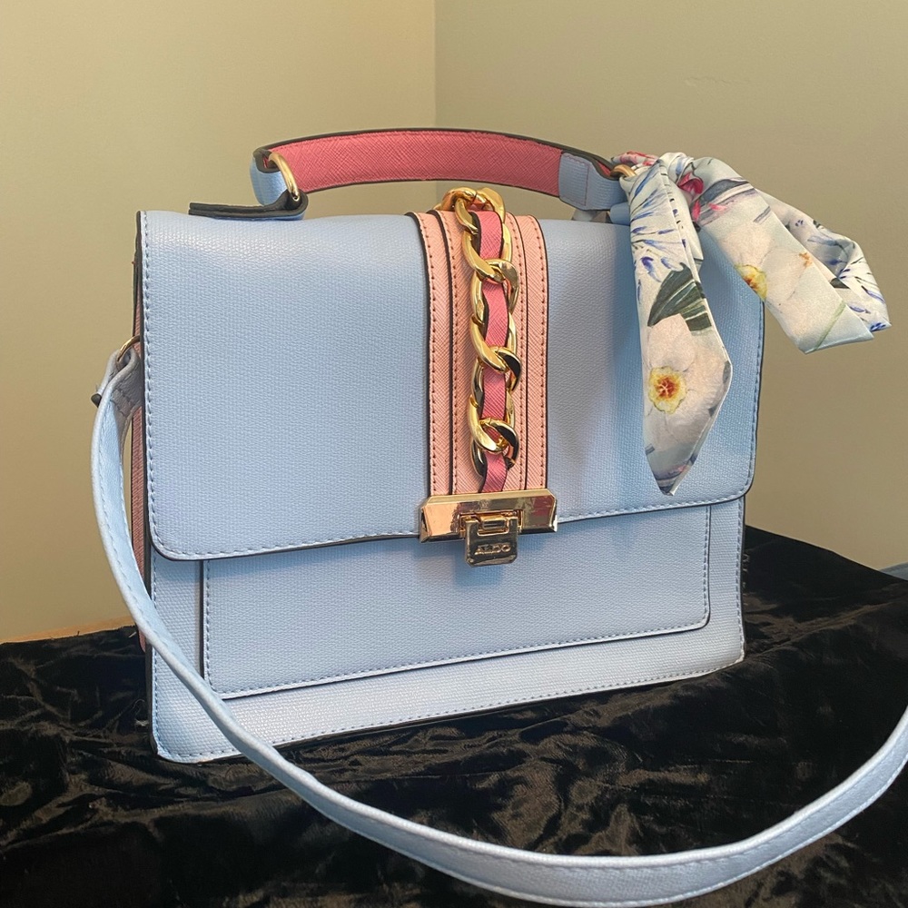 Aldo blue purse with cute bow